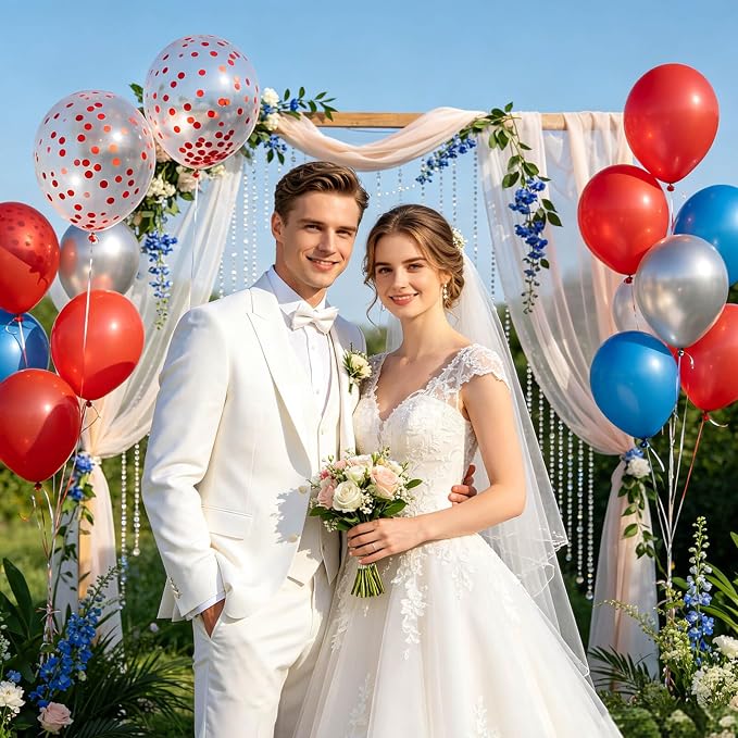 100pcs Red Confetti Balloons 12 Inch Clear Latex Balloon - Image 7