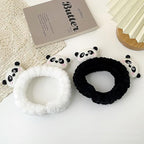 6PCS Cute Cat Ears Spa Headband for Washing Face Makeup Skincare Headband with Wrist Bands, Sleepover Party Supplies for Women/Teen Girl Trendy Stuff Present (6PCS Panda, standard size)