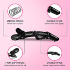 4 Pro Clips - Hair Clips for Styling, Sectioning, All Hair Types - Salon Accessories for Hair Stylists - Makeup Clips for Makeup Application - Black