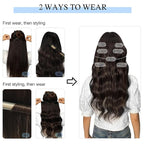 DOORES Human Hair Clip in Extensions, Medium Brown Highlighted Dirty Blonde, 24 Inch 7pcs 120g, Remy Straight Natural Real Hair
