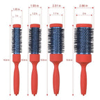 Round Brush Set for Blow Drying & Curling - Ceramic Ion Thermal Barrel Brushes 4 Sizes - Leaves Hair Shiny, Wooden Handle, Heat Styling blowout Brush Work with Blow Dryer for Women & Men (Orange)