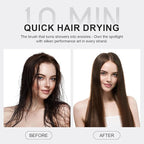 Dual Voltage Blow Dryer Brush Travel Hair Dryer Brush in One,2 inch Oval Shape Hot Air Brush,Travel Hair Tools/Volumizer/Straightener/Curler,European Blow Dry Brush with Universal Adapter