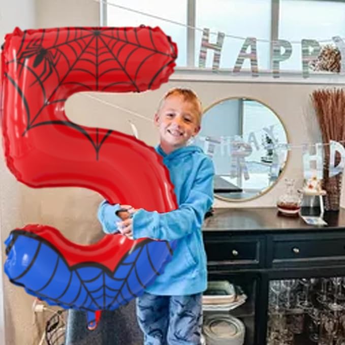 40 Inch Giant Spider Theme Number Foil Balloons - Image 2