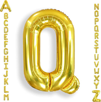 AULE 40 Inch Gold Q Balloon Letter Foil A-Z Birthday Big Alphabet | Birthday by AULE