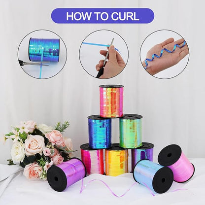 TONIFUL 500 Yards Iridescent Blue Curling Ribbon Balloon String | Iridescent - Image 3
