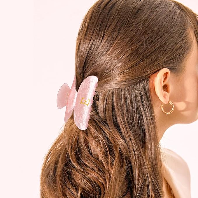 Christmas Gifts for Teenage Girls Stocking Stuffers for Teen Girls | Claw Clip Initial Hair Clips | Personalized Hair Claws | 8 9 10 11 12 13 14 15 16 Years Old Girl Gifts Trendy Stuff - Pink,K