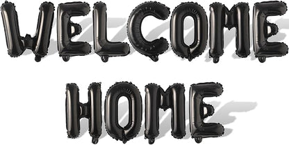 2 Set 22Pcs Black WELCOME HOME Letter Balloons 16in Balloon Foil Letter by Fezava
