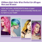 Temporary Hair Color for Kids, Ultikare Hair Dye Washable Natural Hair Wax Color Chalk Mud Cream DIY Hairstyle Clay For Dark Hair Halloween, Cosplay, Party, Christmas Gift Girls 3.4 Fl Oz (4 colors)