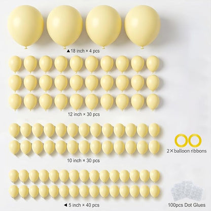 104pcs Pastel Yellow Balloon Garland Arch Kit, 18 12 10 5 Inch | Different - Image 2