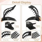 8Pcs French Flat Hair Clips for Women 2 Styles Claw Clips for Girls Matte Flat Hair Claw Clips for Thin and Thick Hair Large Non-slip Strong Hold Hair Accessories for Women (Black)