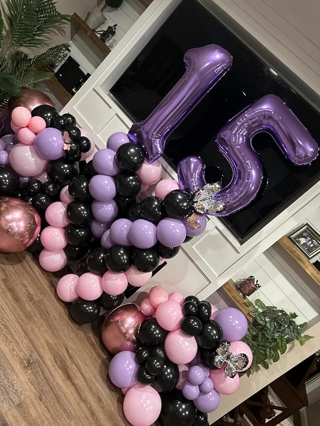 Number Balloons 5 Balloon Purple - Image 3