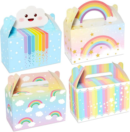Tevxj 24 Pack Rainbow Party Favor Boxes Cloud Birthday Treat Bags Pastel by Tevxj