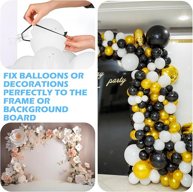10 Pack Large Balloon Arch Clips 3.5 Inch Heavy Duty Clip and 100 Pcs Black 260 - Image 5