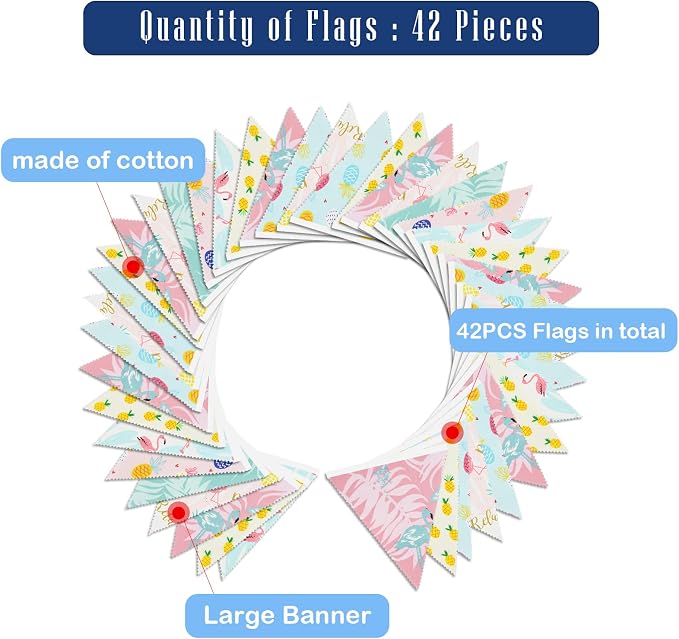 G2PLUS Summer Party Decorations Banner, 39FT Tropical Flamingo Pineapple - Image 3