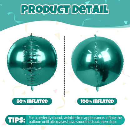 12Pcs Dark Green Round Balloons Foil, Large Emerald Balloons - Image 9