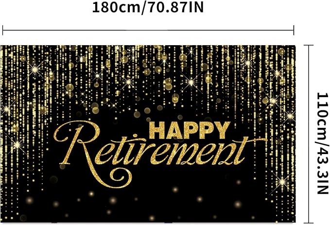 Happy Retirement Backdrop with 70.8"X43.3"，Large Happy Retirement Banner - Image 4