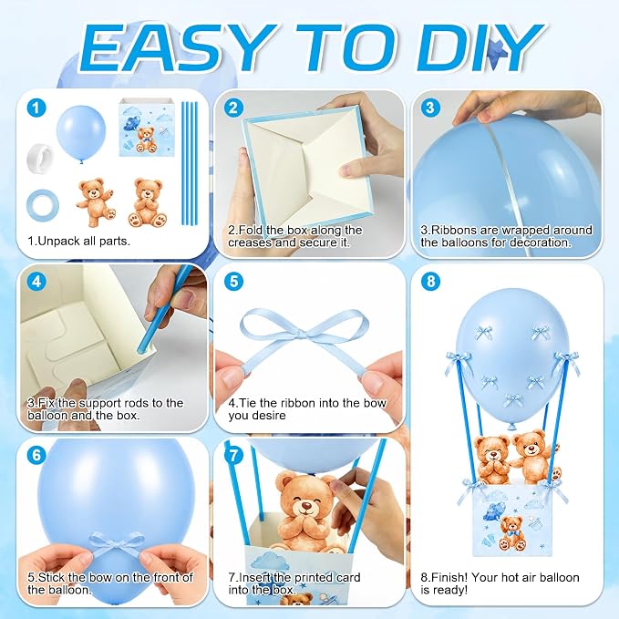 Cinrobiye 12 Sets Teddy Bear Baby Shower Centerpieces - Image 3