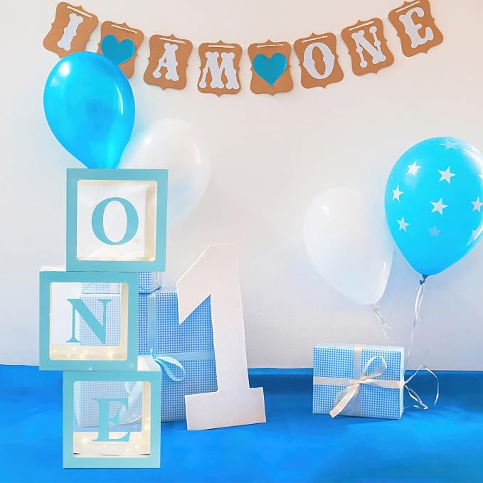 Qeeenar 3 Pcs One Balloon Box Decorations First Birthday Decorations - Image 5