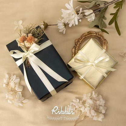 Ribbli Ivory Double Faced Satin Ribbon, 1/2” x Continuous 25 Yards, Use - Image 3