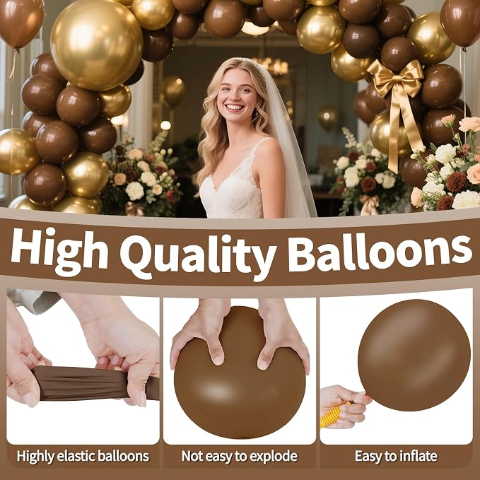 Brown Balloon Arch Kit 111Pcs 18 12 5 Inch Latex Party Balloons Garland - Image 3