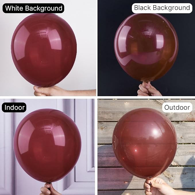 PartyWoo Burgundy Balloons 50pcs Dark Chestnut Red Maroon Dark Color | Balloons - Image 2