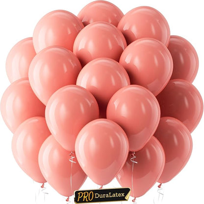 Pro Duralatex Dusty Pink Extra-Thick Balloons 120 Pack 10 inch | Rose Pink Rose by Bezente