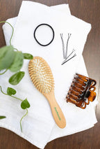 Small Hair Brush for Purse - Wooden Bristle Detangler Hairbrush For Detangling Women, Men & Kids Wet or Dry Hair - Natural Wood Handle & Bristles - Travel Size and Fits in Pocket or Purse