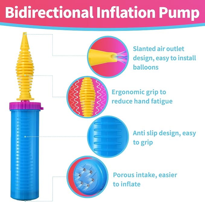 Balloon Pump Handheld Two Way Dual Action, Fast Manual Balloon Inflator - Image 4