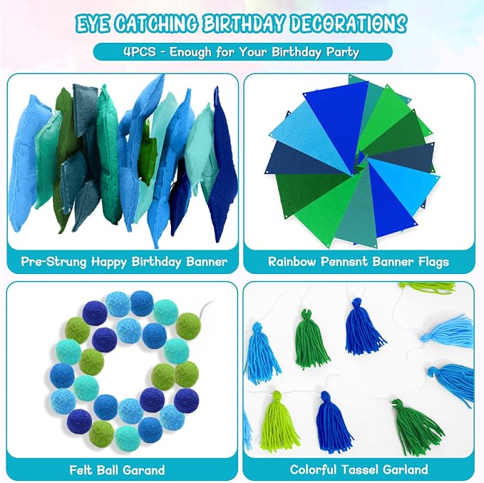 4PCS Pre-Strung Happy Birthday Banner - Image 4