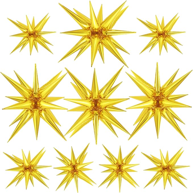10 Pcs Star Balloons Explosion Balloons Foil Cone Balloon Magic by TOTAFAM