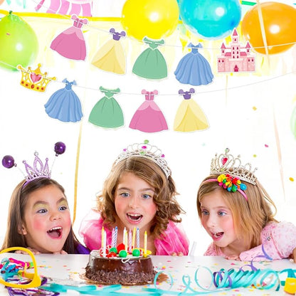 Princess Birthday Banner Princess Party Bunting Banner Garland Dress Theme - Image 4