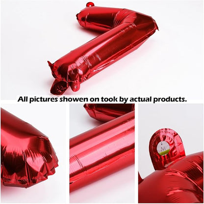 20 Pcs Red 16" Number Balloons 2 Sets 0-9 Foil Balloon Numbers Décor | Glossy - Image 2