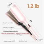 MINI Curling Iron Hair Crimper Waver, Beach Waves Curling Wand, Waver Hair Tool, Double Voltage Included UK/EU Plug, Easy to Use, Pink, 1.25 Inch