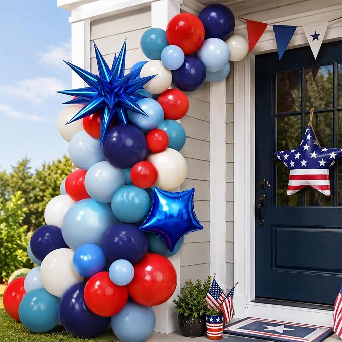 Red White Blue Balloons 4th of July Balloon Star Foil Balloon Navy Royal Dusty - Image 6