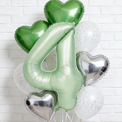 40" Olive green Number Balloon Helium Foil Mylar Balloon Birthday Digital 4 | - Image 4