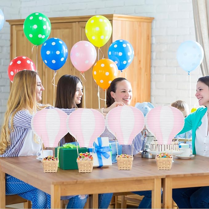 Meooeck 14 Sets Hot Air Balloon Tables Centerpieces, 11.8'' Paper Lantern Party - Image 6