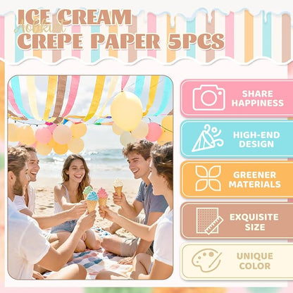 AOBKIAT Birthday Crepe Paper Streamers Party Decorations, 5 Rolls Pastel - Image 8