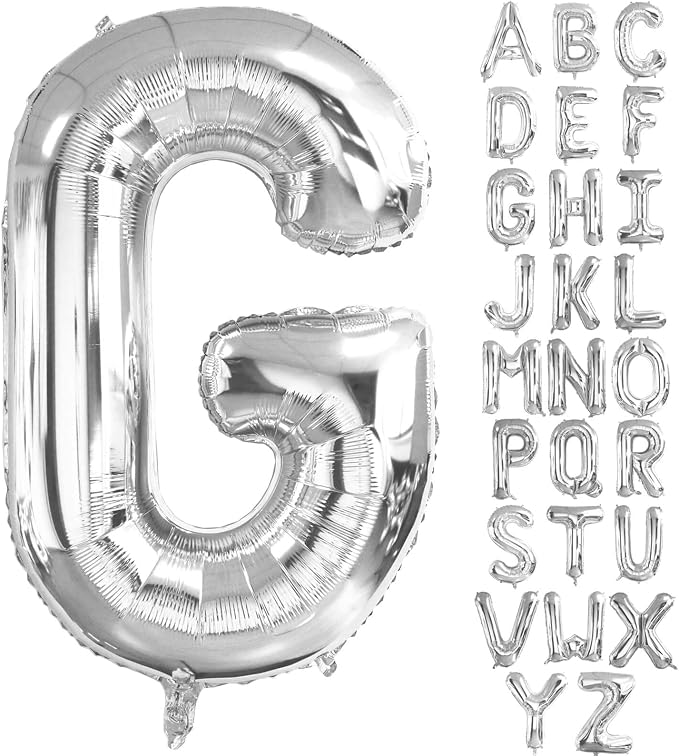 Lovoir 40 Inch Large Silver Letter G Balloons Big Size Jumbo Mylar Foil Helium by Lovoir