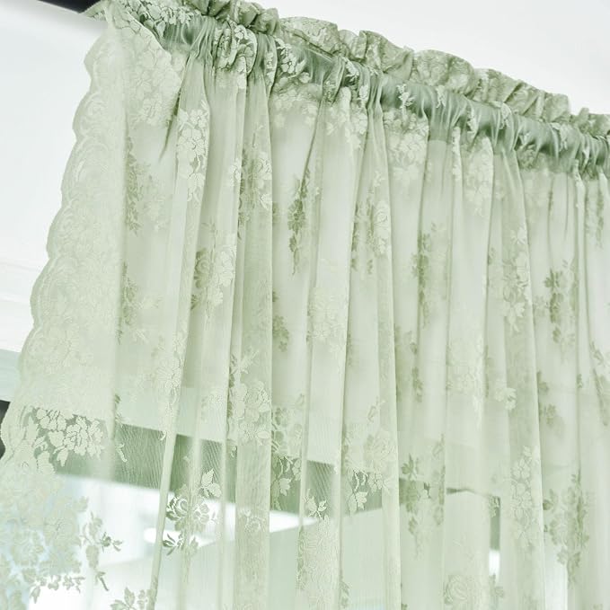Kotile Sage Green Sheer Curtains - Image 3