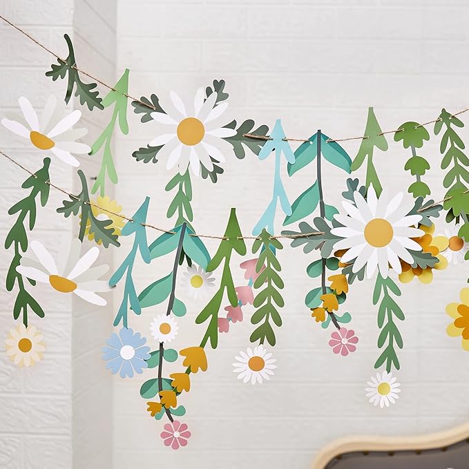 Flower Leaves Banner Flower Garland Paper Wildflower Party Decorations | Paper by BalunAdmhail