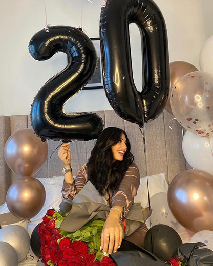 Black Number 0 Balloon 40 Inch - Image 3