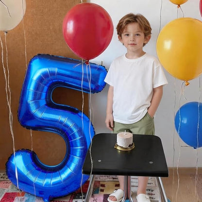 Number Balloons Navy Blue Balloons - Image 7