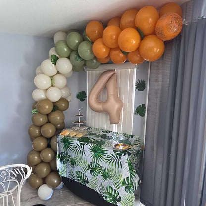 Sage Green Brown Balloon, 60 Packs 12 Inch Brown Beige Jungle Safari Wild - Image 5