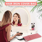 Heat Resistant Hair Tools Organizer Bag Portable Travel Storage Cover Pouch for Hair Straighteners, Curling Irons, Flat Irons and Hot Styling Tools(13.8" x 5.5")