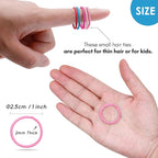 120 Pcs Small Hair Ties for Thin Hair & Kids - 1 Inch, 2mm No-Damage Elastic Bands in, Cherry