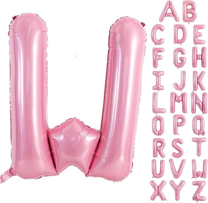 TONIFUL 40 Inch Large Pink Letter W Balloons Giant Foil Mylar Alphabet Balloon by TONIFUL