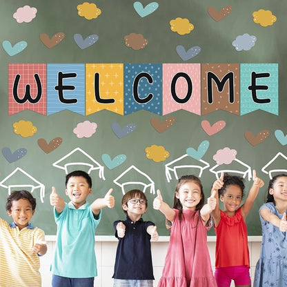 57pcs Boho Rainbow Welcome Banner Welcome Bulletin Board Set - Image 6