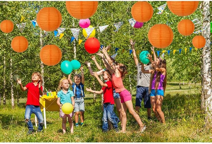 BEISHIDA Orange Paper Lanterns 10Pcs 4/6/8/10/12 Inch Round Chinese Lamp | - Image 6