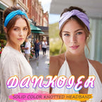 Wide Knotted Headbands, Non-Slip Hair Accessories for Women, 4-Pack (Navy Bright Blue Baby Blue Lavender)