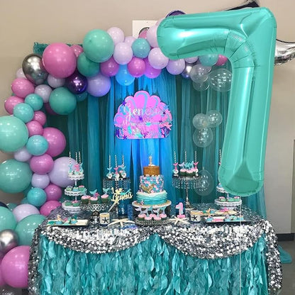TONIFUL 40 Inch Large Teal Blue Number Balloons, Giant Jumbo Helium Foil Mylar - Image 5